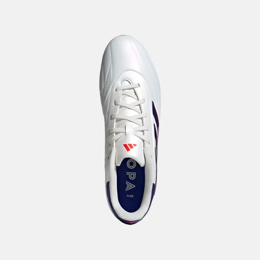 Weekend Practice Adidas Copa Pure 2 League Firm Ground Unisex Football Shoes -Cloud White/Lucid Blue/Solar Red