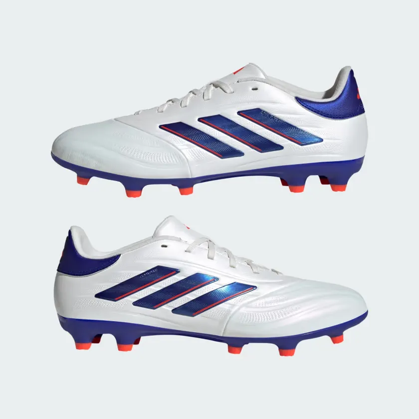Foot Control Adidas Copa Pure 2 League Firm Ground Unisex Football Shoes -Cloud White/Lucid Blue/Solar Red