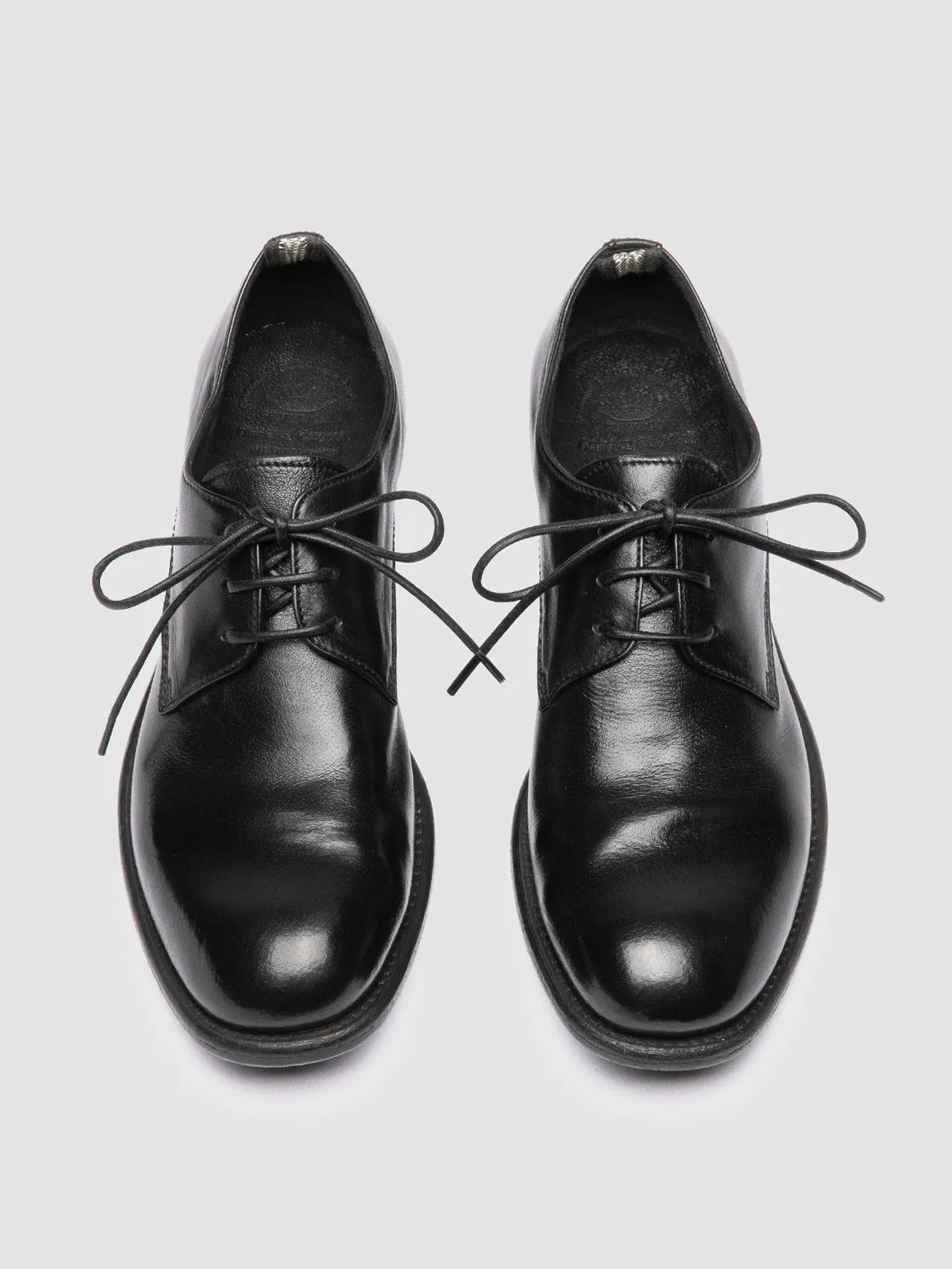CALIXTE 068 - Black Leather Derby Shoes Perfect Fit