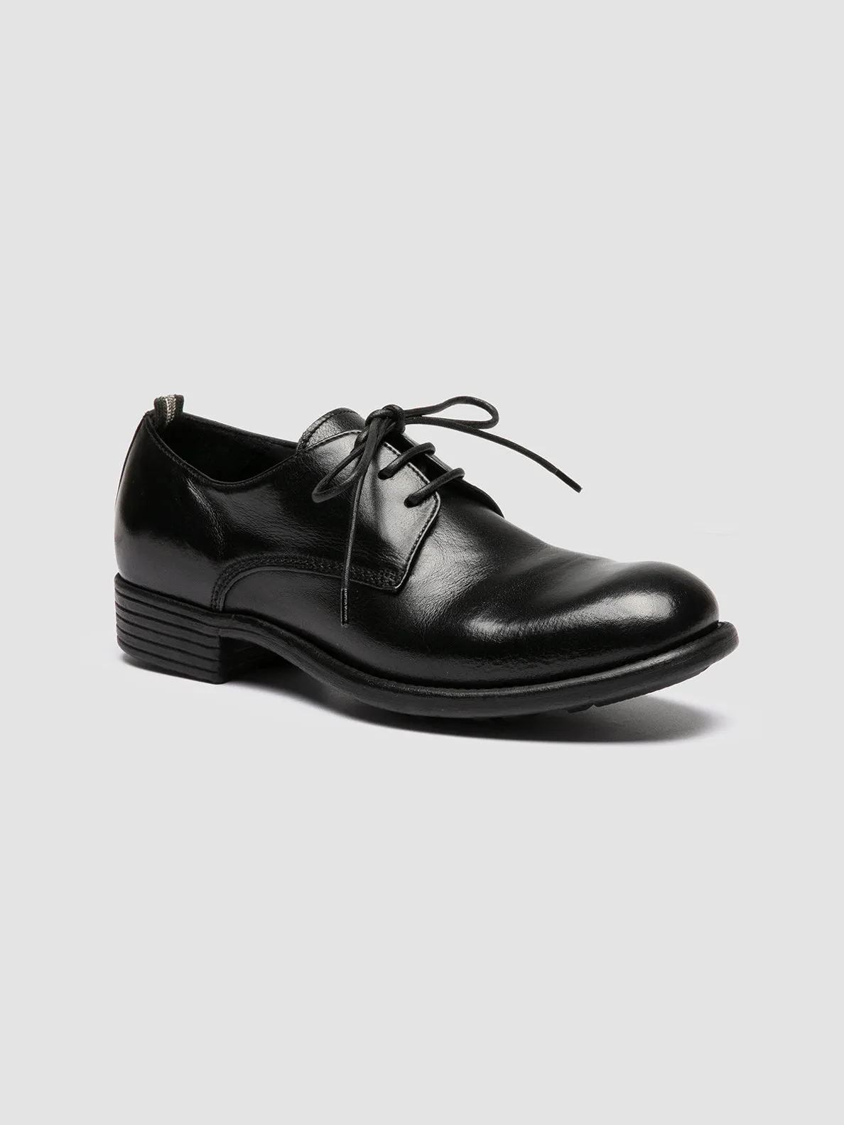 CALIXTE 068 - Black Leather Derby Shoes Smooth Step Feel Smart Comfort Step