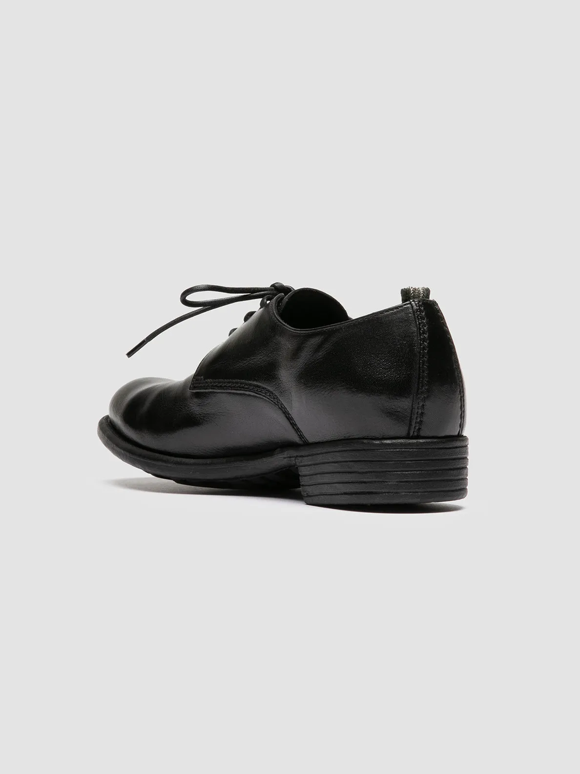 CALIXTE 068 - Black Leather Derby Shoes Durable Leather muted color