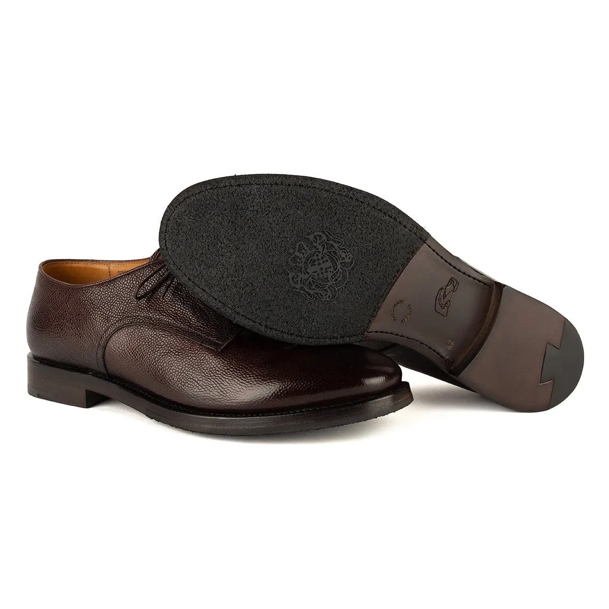 Ethan 59002<br> Textured calf derby shoes Suede Finish