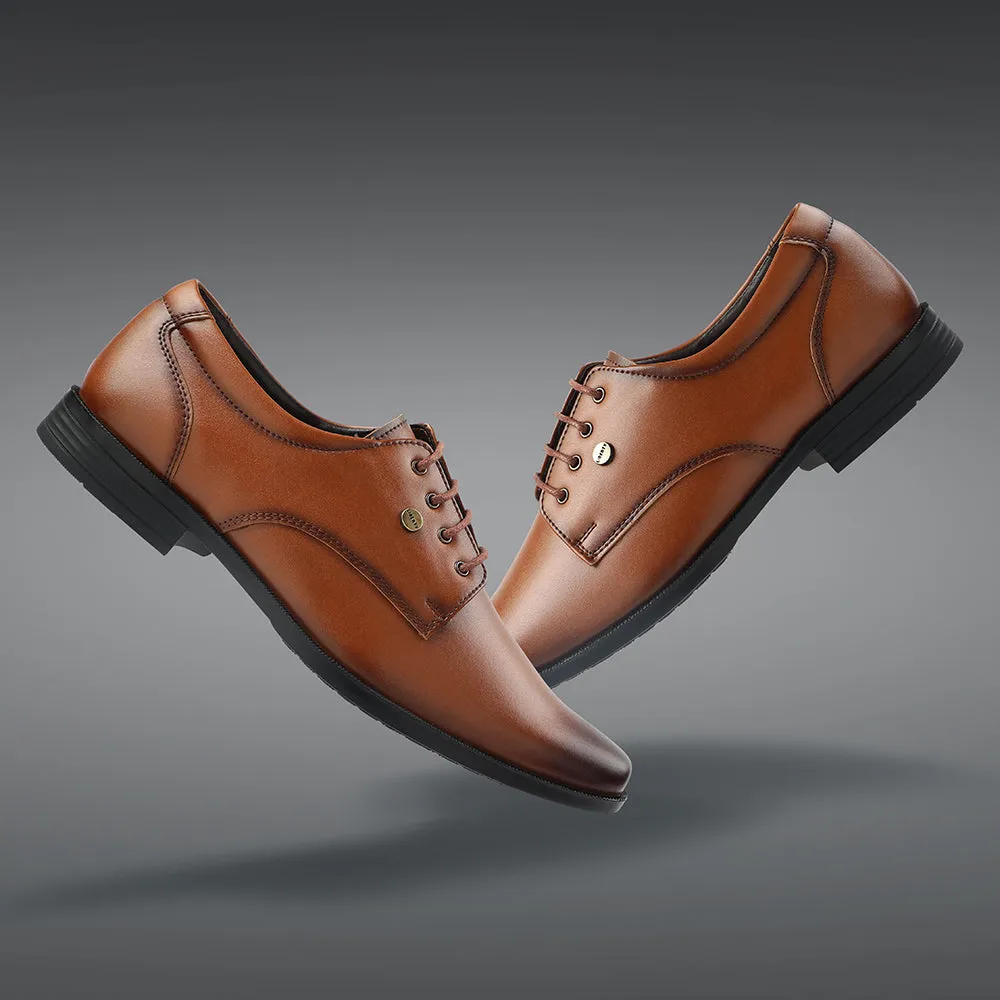 Fortune Tan Formal Lacing Derby Shoes For Men BENSTOCK1E By Liberty Premium Craft Quality Versatile Wardrobe Essential