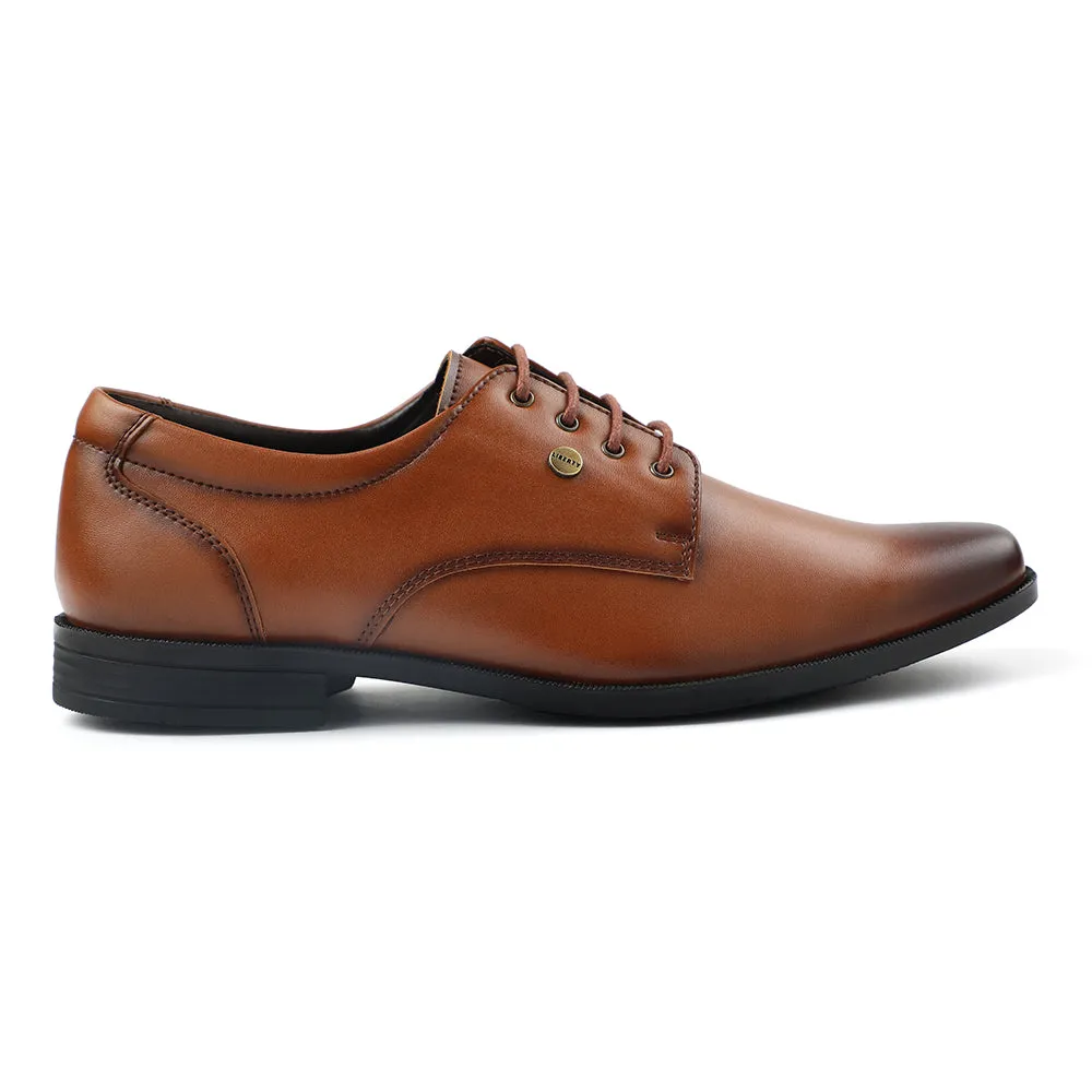 Minimal Sleek Finish Fortune Tan Formal Lacing Derby Shoes For Men BENSTOCK1E By Liberty