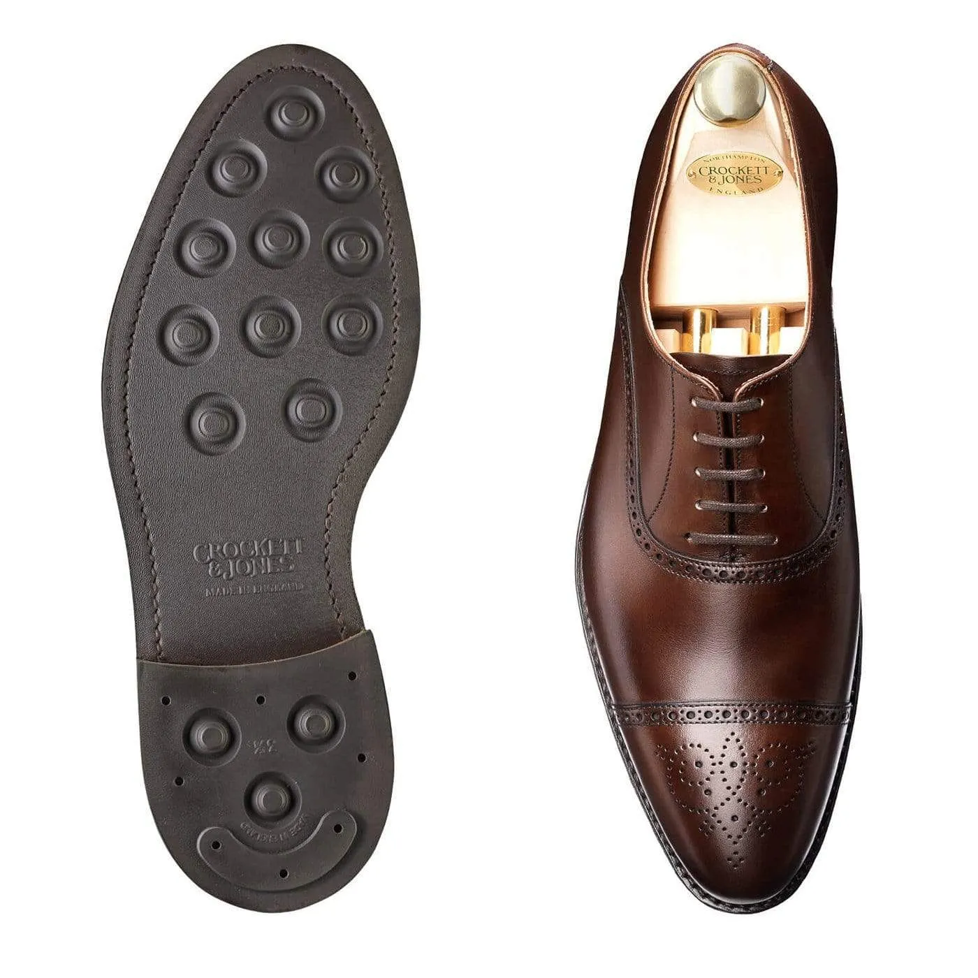 Malton Dark Brown Burnished Calf Supportive Design Comfort Walking Shoes