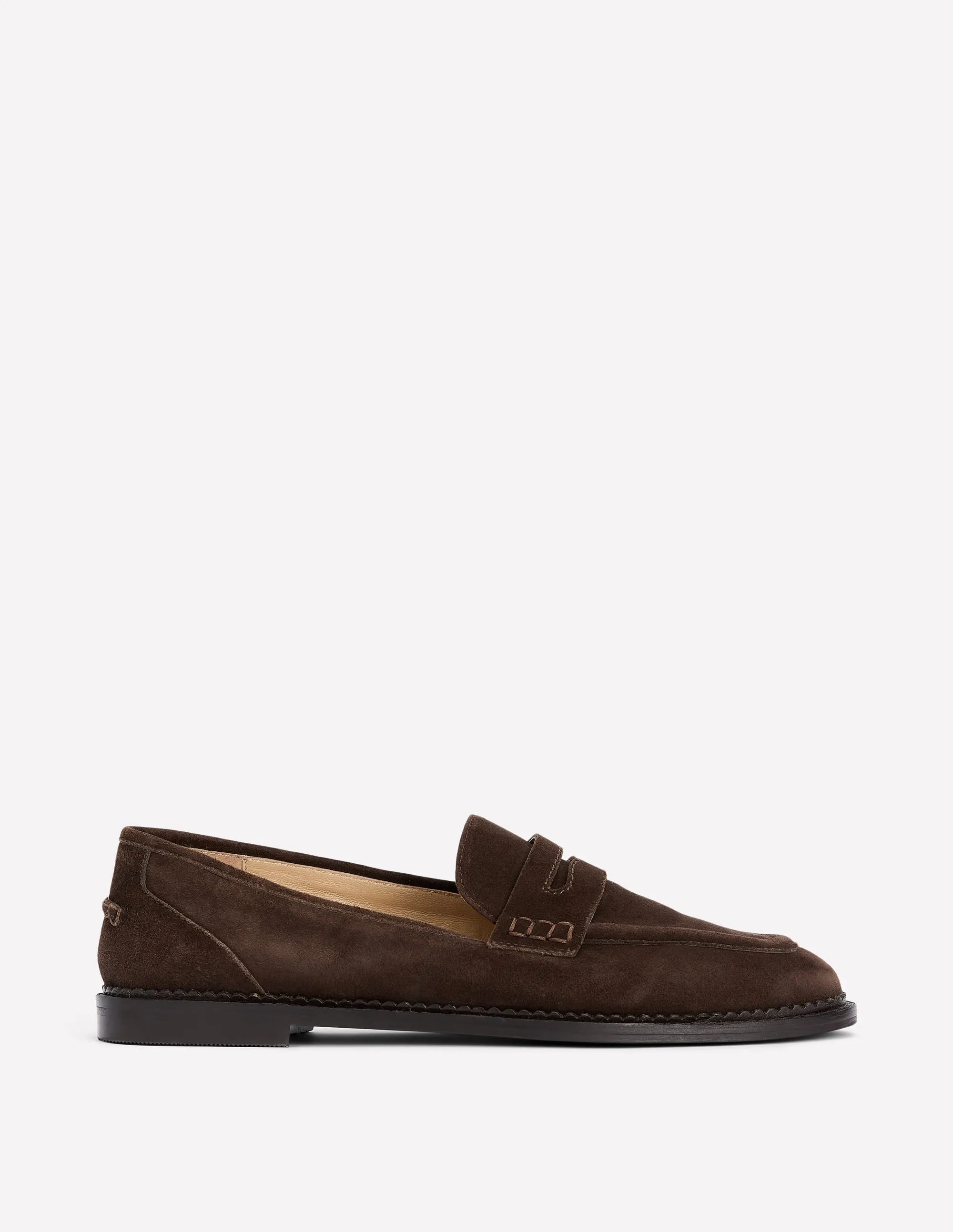 Timeless Leather Shoes Breezy Comfort Nya Penny Loafers-Bitter Chocolate Suede