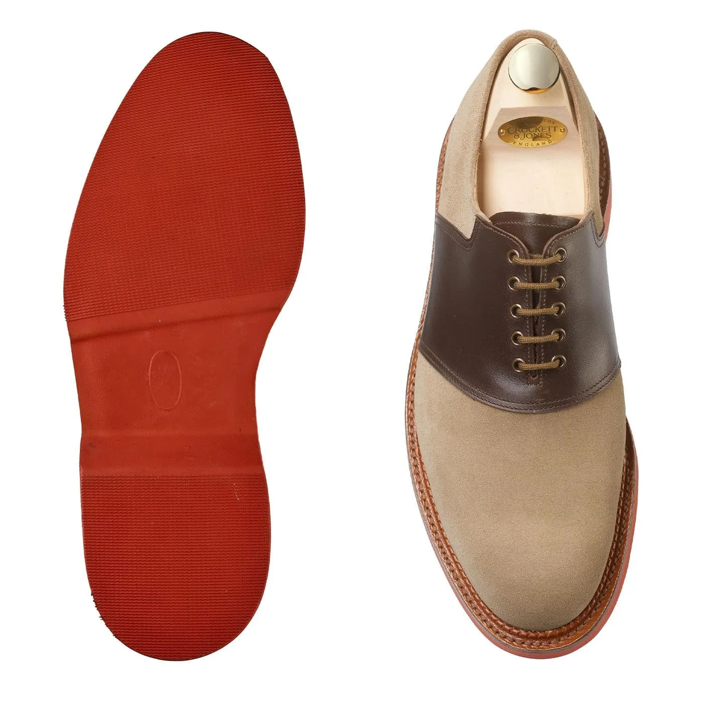 Easy Slip Fashionable Penn Khaki Suede & Dark Brown Wax Calf