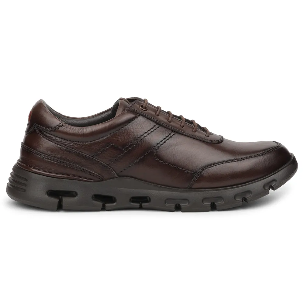 Healers Dark Brown Casual Formal Derby Shoes For Men ASF-1 By Liberty Quick Fit Flexible Everyday Comfort