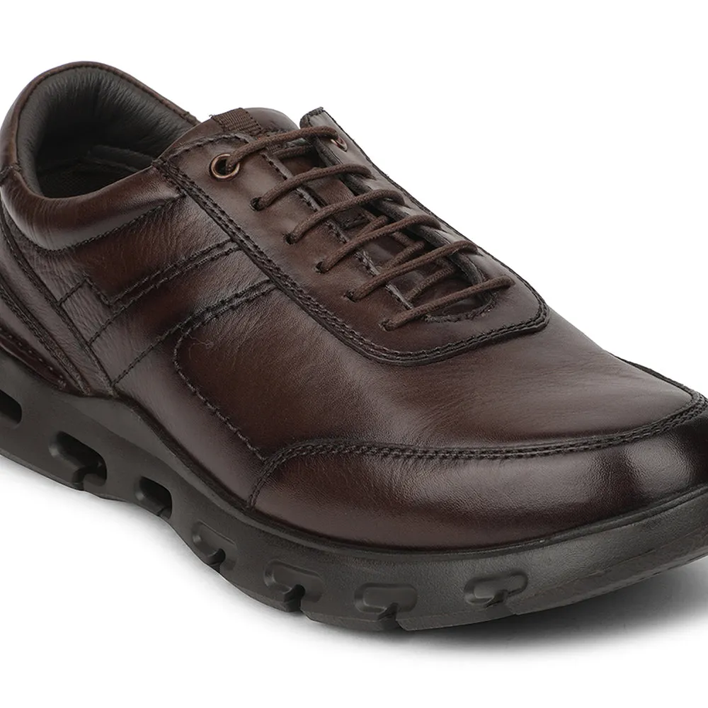 Healers Dark Brown Casual Formal Derby Shoes For Men ASF-1 By Liberty Comfort Lace