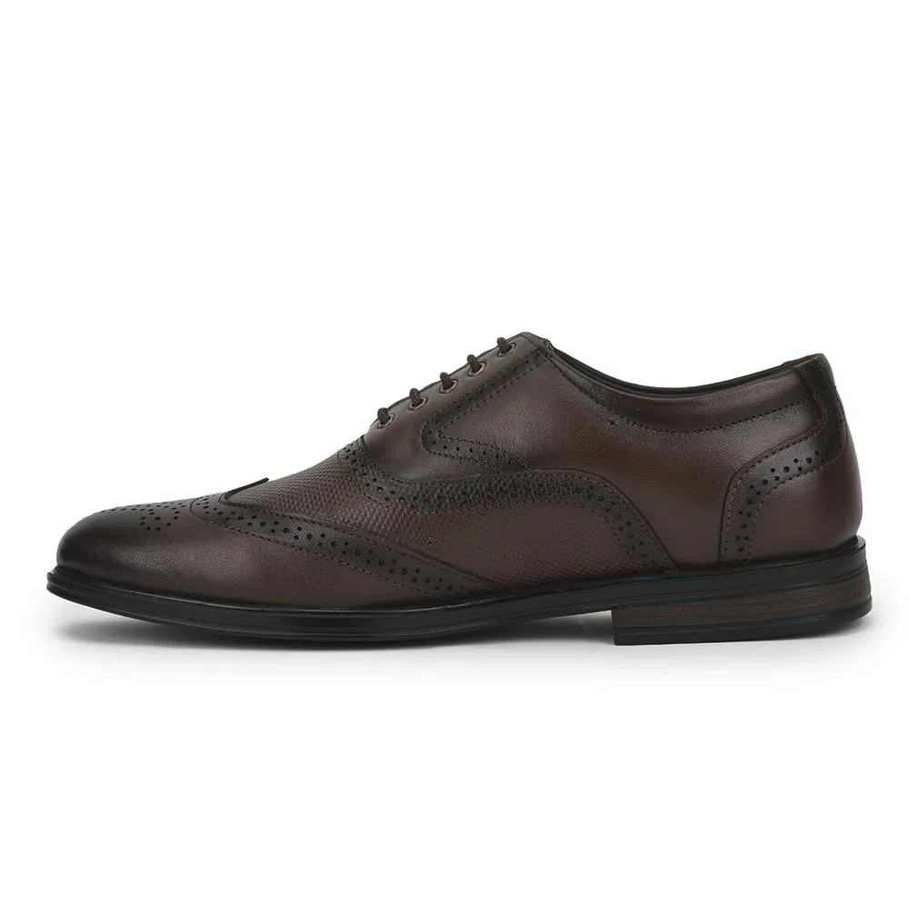 Fortune Formal Brown Lacing Brogue Shoes For Men HOL-125E By Liberty Simple Style Urban Walk