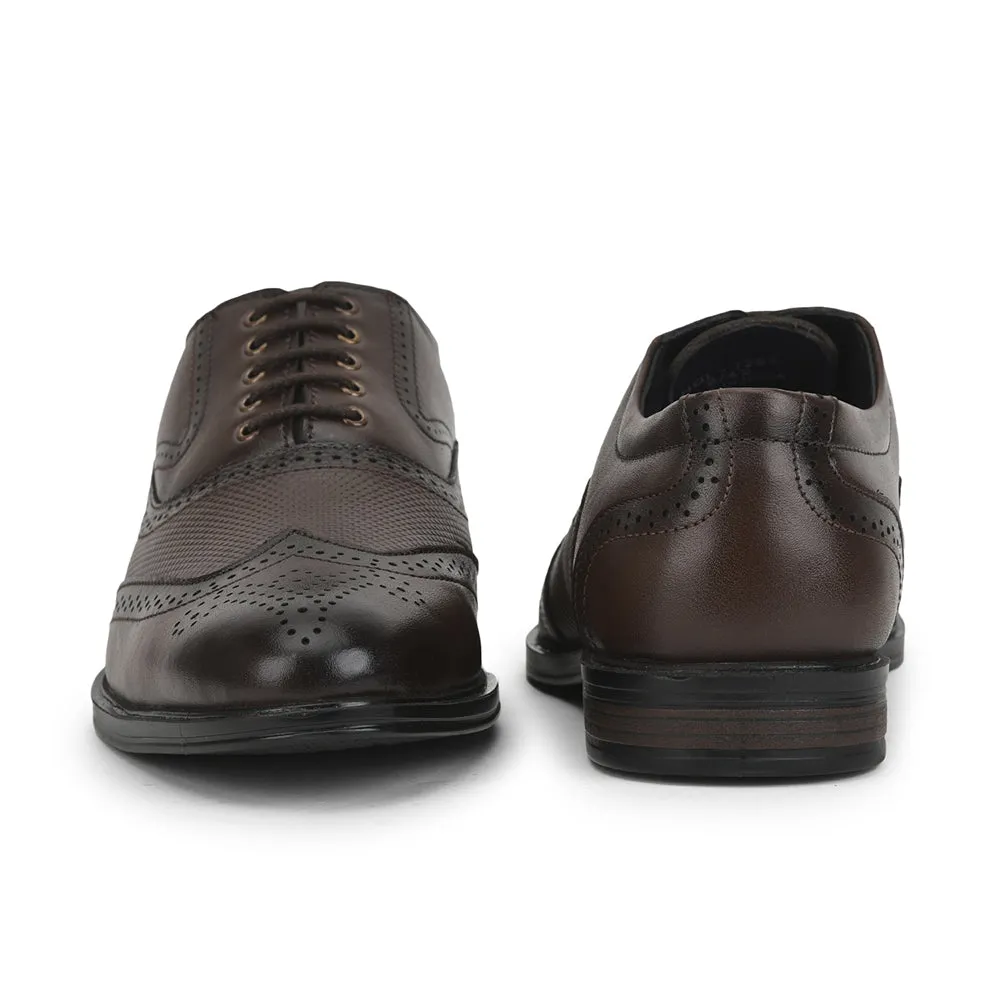 Comfy Walk Leather Step On Fortune Formal Brown Lacing Brogue Shoes For Men HOL-125E By Liberty