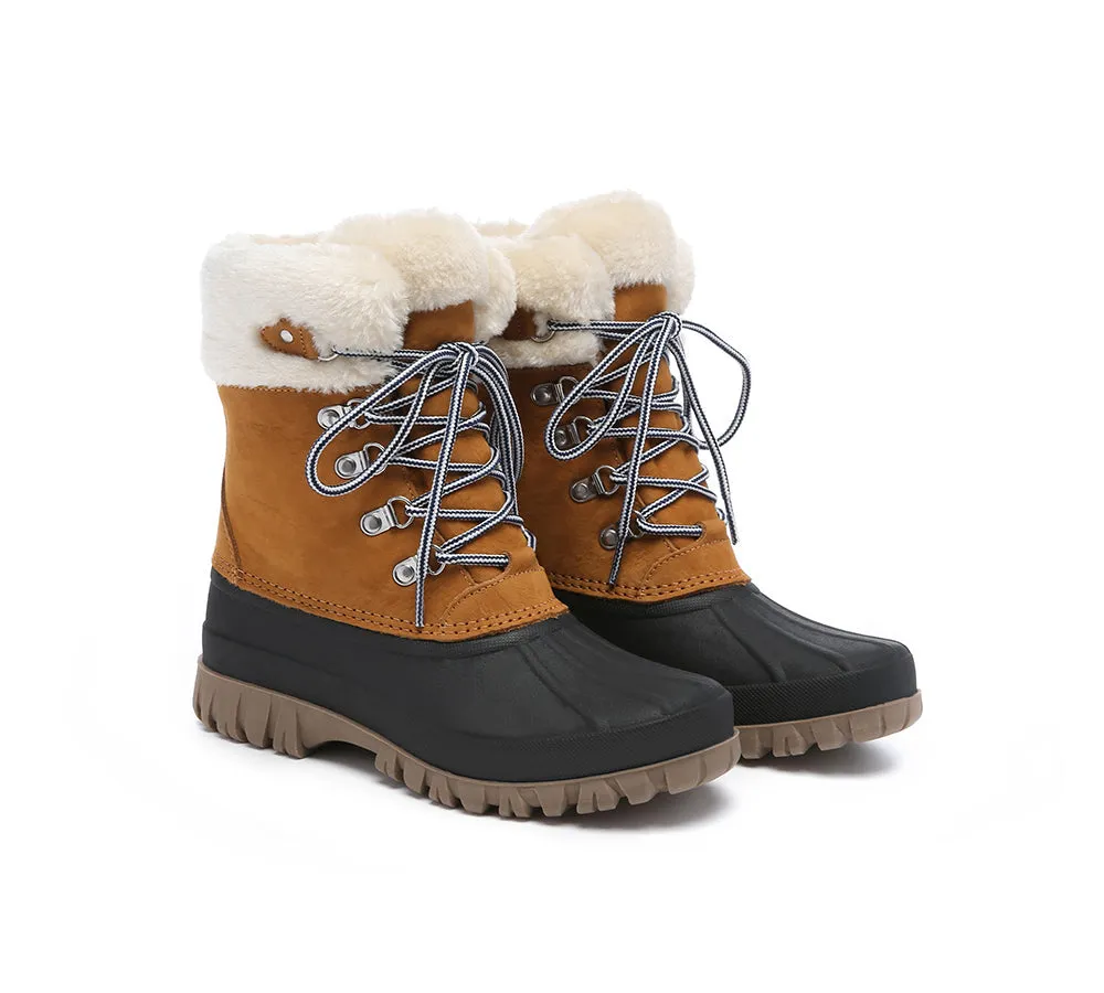 Protective Mountain Adventure Boots AUSTRALIAN SHEPHERD? Women Lace Up Chunky Snow Boots Natalia