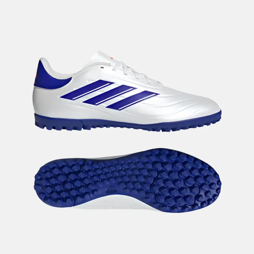 Adidas Copa Pure 2 Club Unisex Turf Football Shoes - Cloud White/Lucid Blue/Solar Red Heat-resistant Play Flow