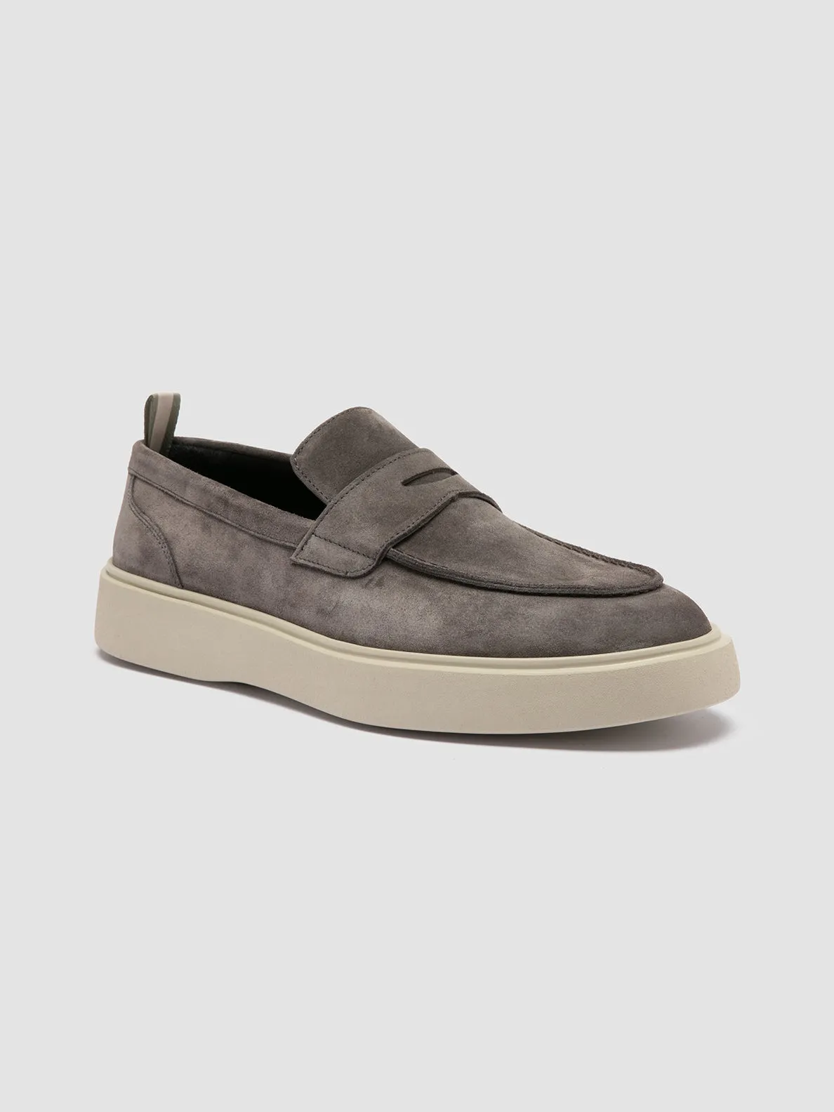 FRAME 001 - Grey Suede Penny Loafers Relaxed Padding Breathable Sole
