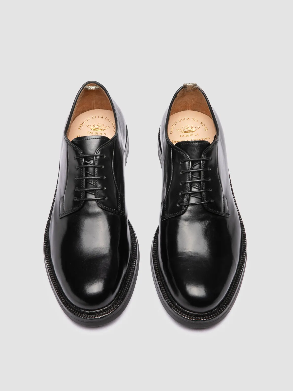 ASTON FLEXI 001 - Black Leather Derby Shoes Durable City Style