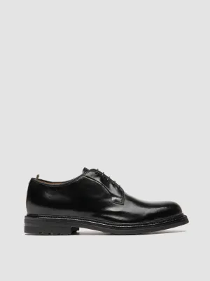 Black Finish Flexible Grip ASTON FLEXI 001 - Black Leather Derby Shoes