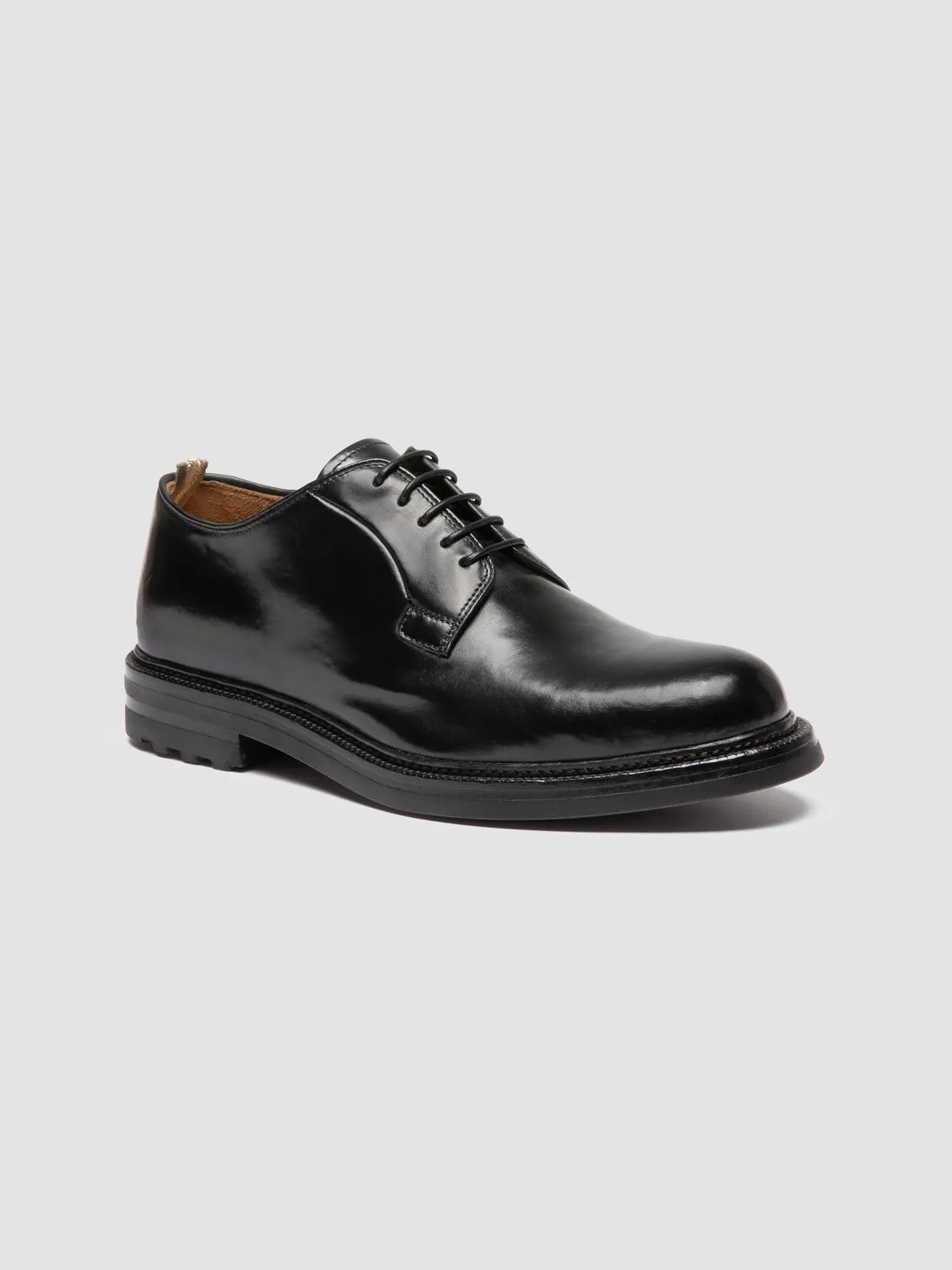 ASTON FLEXI 001 - Black Leather Derby Shoes Easy to Wear
