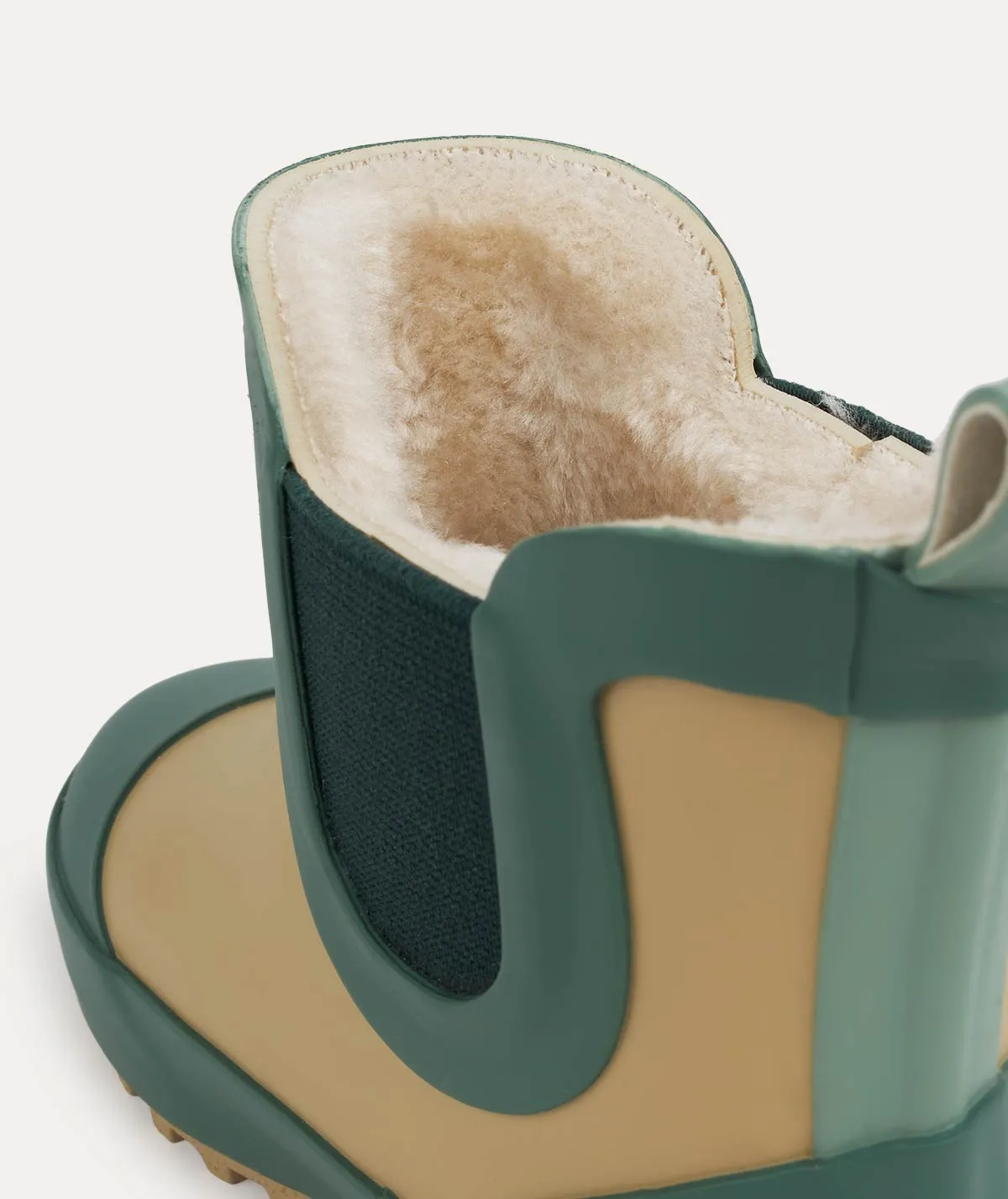 Chilly Weather Short Rain Boot - Camel/ Juniper Mix