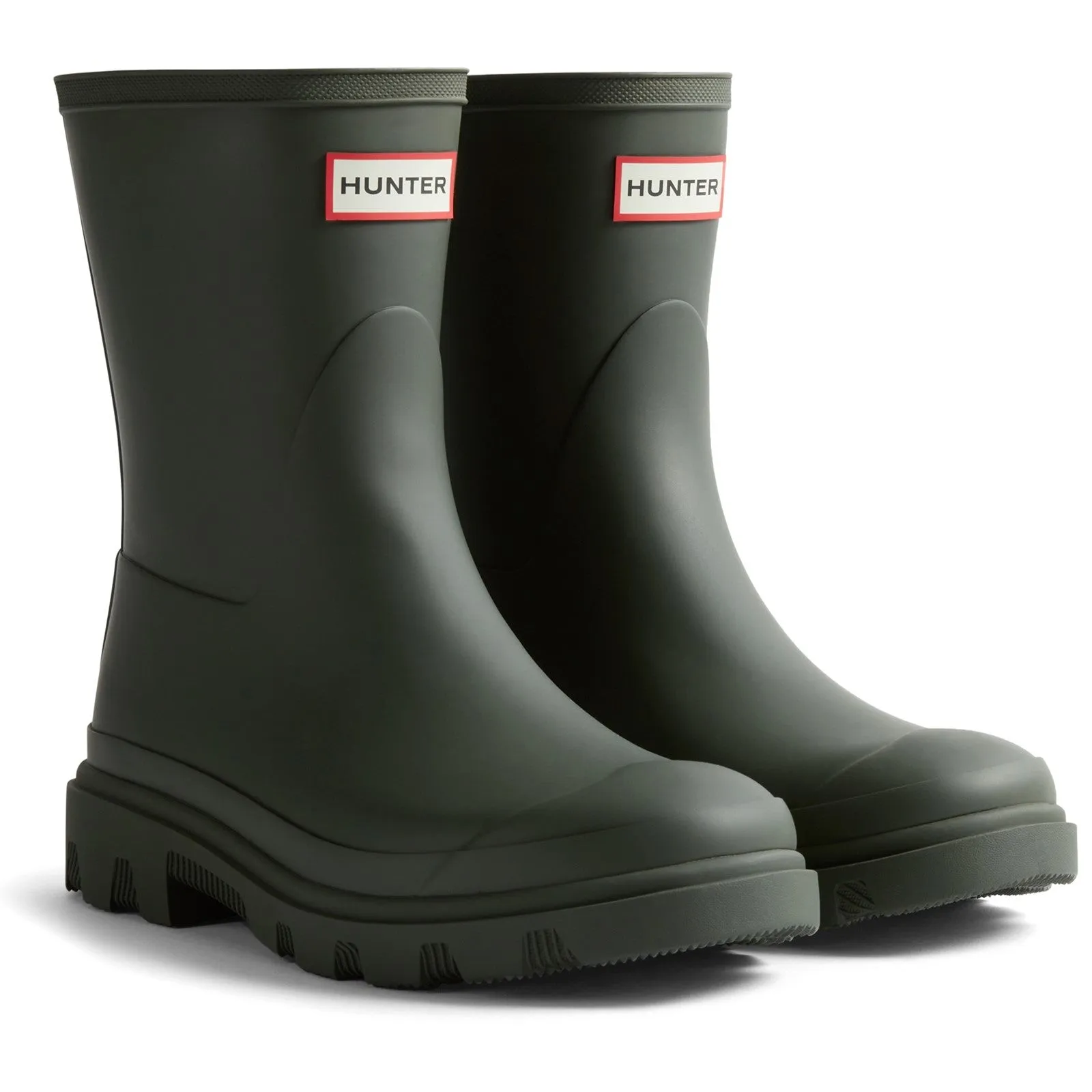 Hunter Womens Downpour Short Boot Dark Olive Comfy Walk