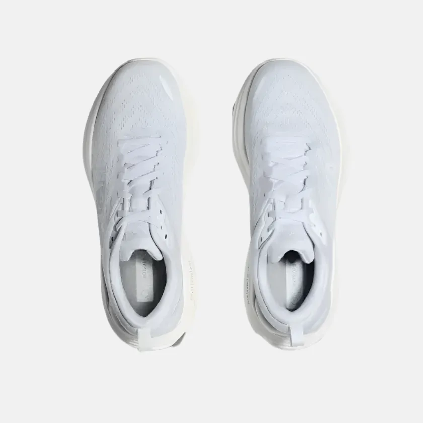 running in a chairlift area shoes gravel biking shoes Hoka Bondi 8 Men's Running Shoes -White