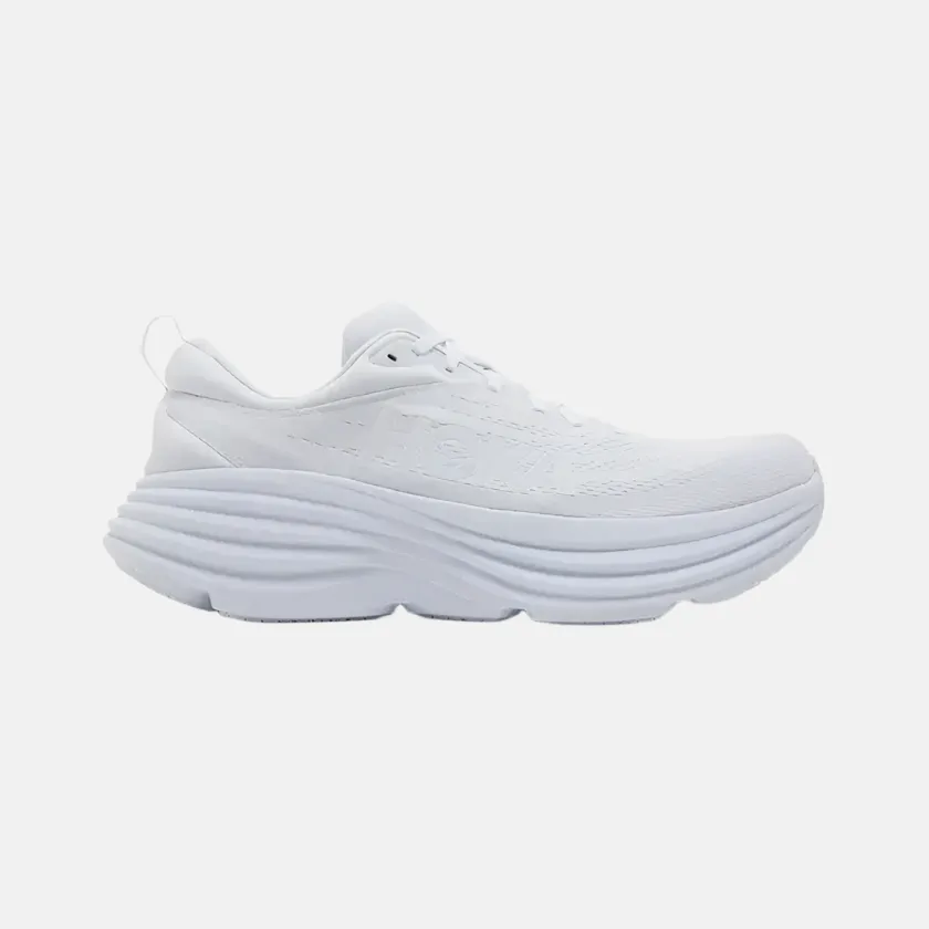Early morning essential moderate Hoka Bondi 8 Men's Running Shoes -White