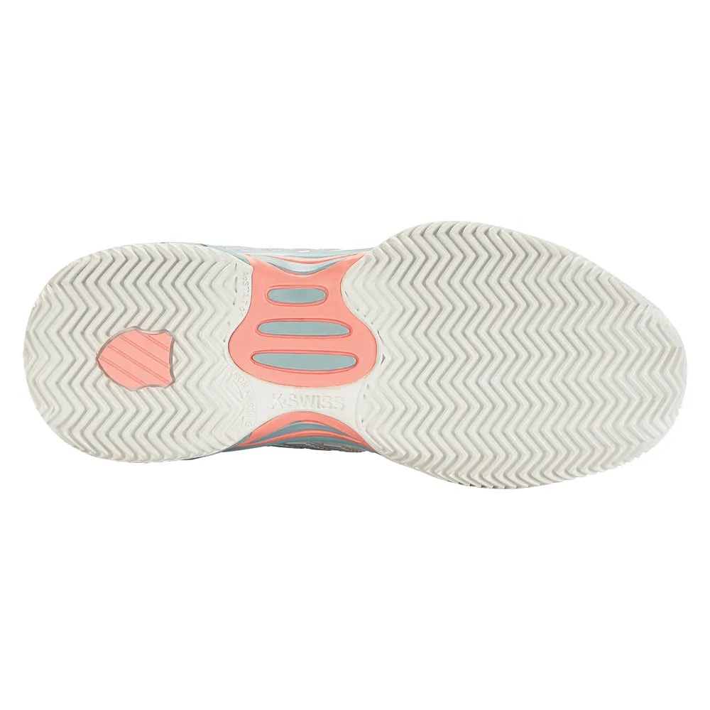 K-Swiss Hypercourt Express 2 HB Tennis Shoes (Girls) - Blanc/Nile Blue/Desert Flower Quick Drying Balance training