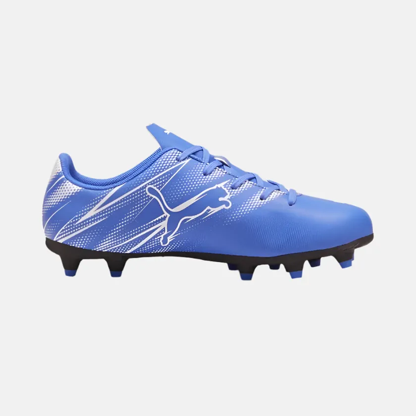 Puma Attacanto FG/AG Junior Kids Unisex Football Shoes -Bluemazing/White Comfortable Arch