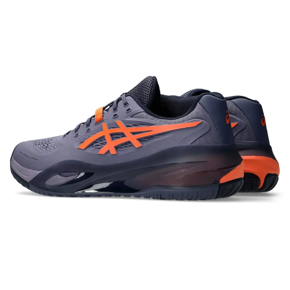 Asics Gel Resolution X Wide Men's Tennis Shoe (Greyish Purple/Nova Orange) Versatile Breathable Upper