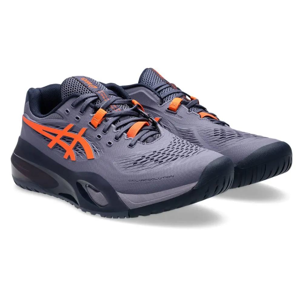 Outdoor Gear Memory Foam Asics Gel Resolution X Wide Men's Tennis Shoe (Greyish Purple/Nova Orange)