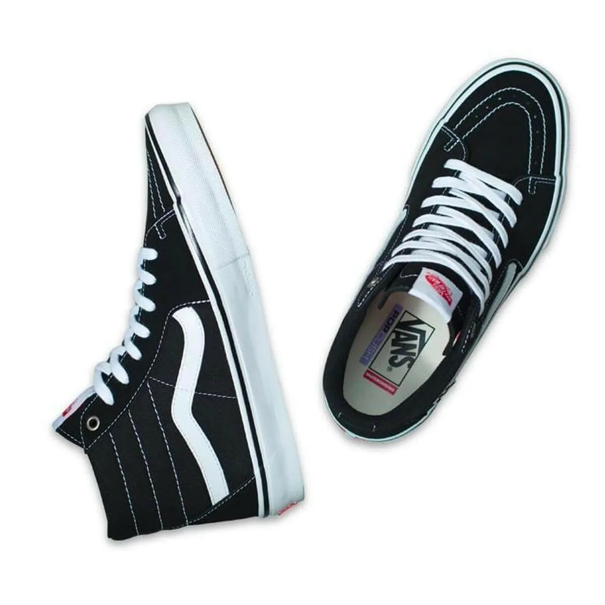 Vans - Skate Sk8 Hi Shoes Black/White Foot Control Easy Fit