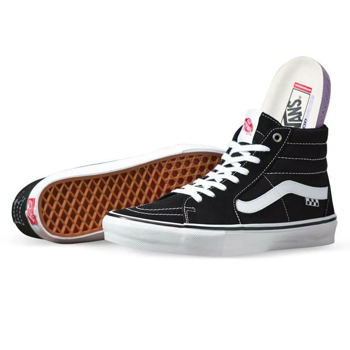Vans - Skate Sk8 Hi Shoes Black/White All Day Comfort Flex Movement