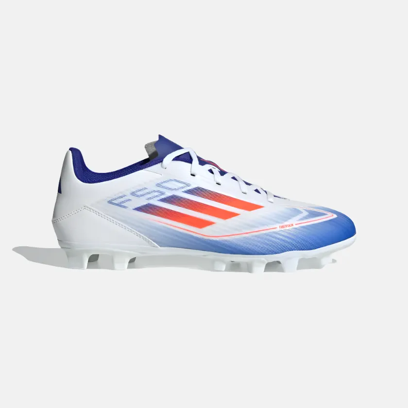 Win Mode Adidas F50 Club Flexible Ground Men's Football Soccer -Cloud White/Solar Red/Lucid Blue