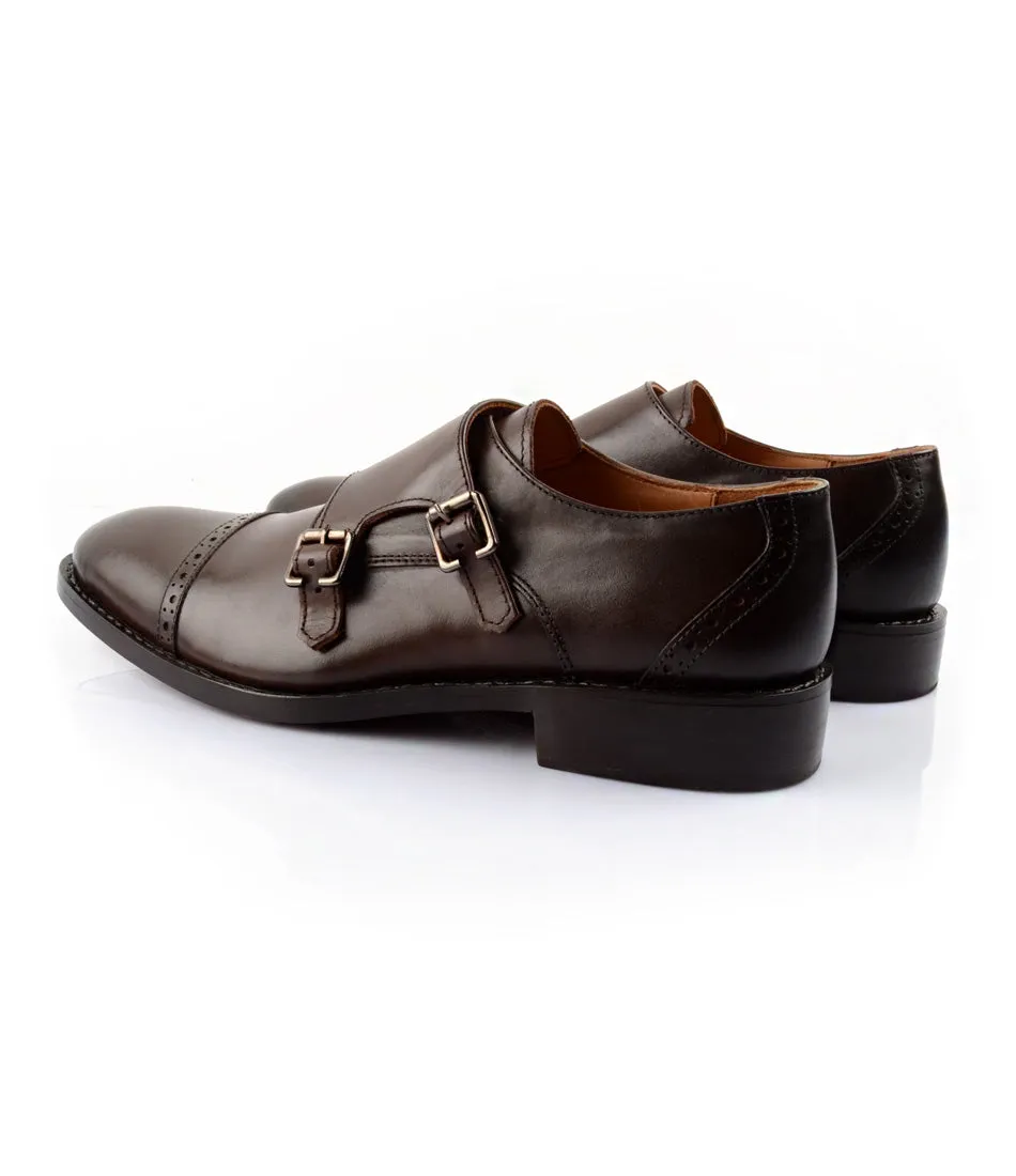 Goodyear Welted - Double Monk Strap - Brown Quick Wipe