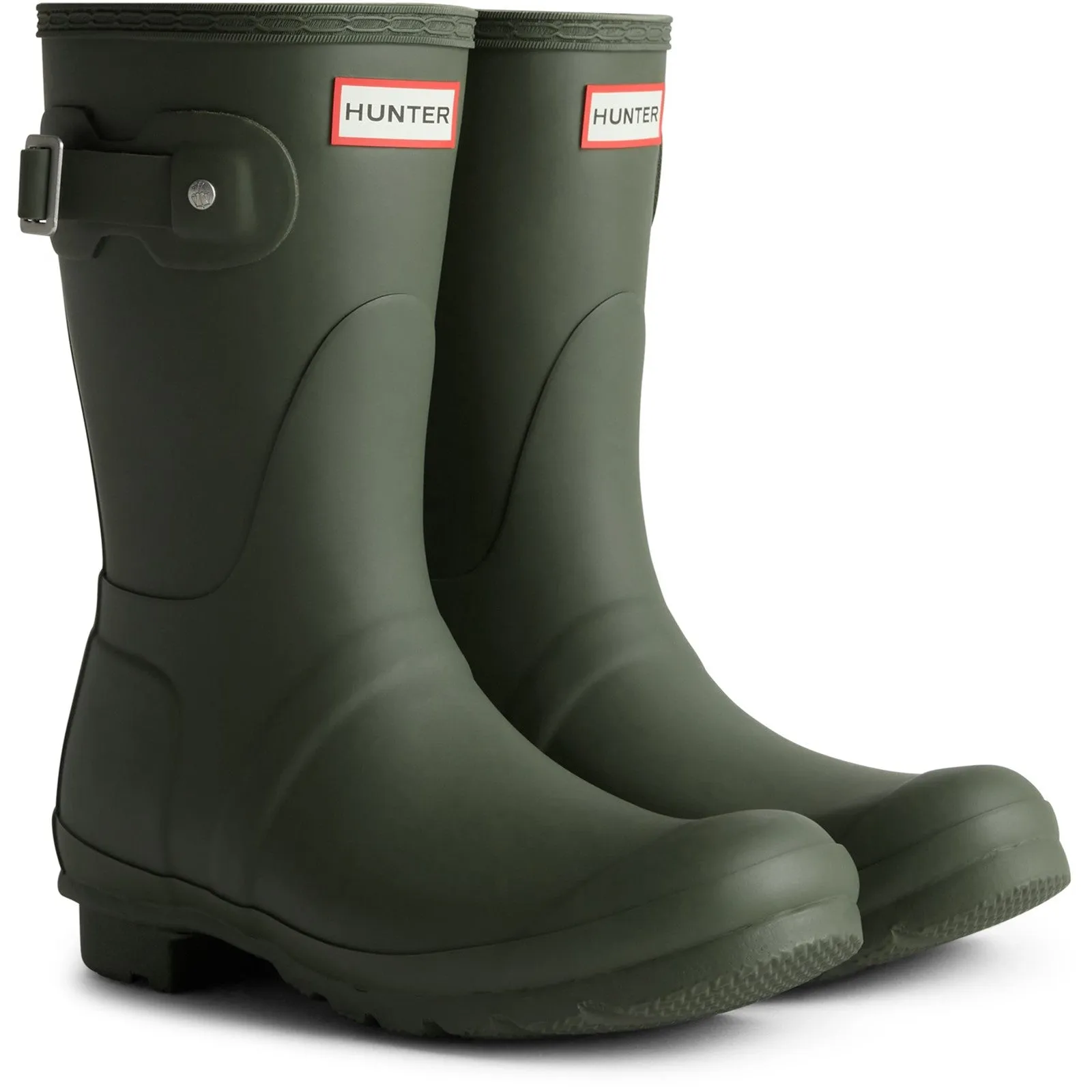 Hunter Womens Original Short Wellingtons Dark Olive Rain Comfort