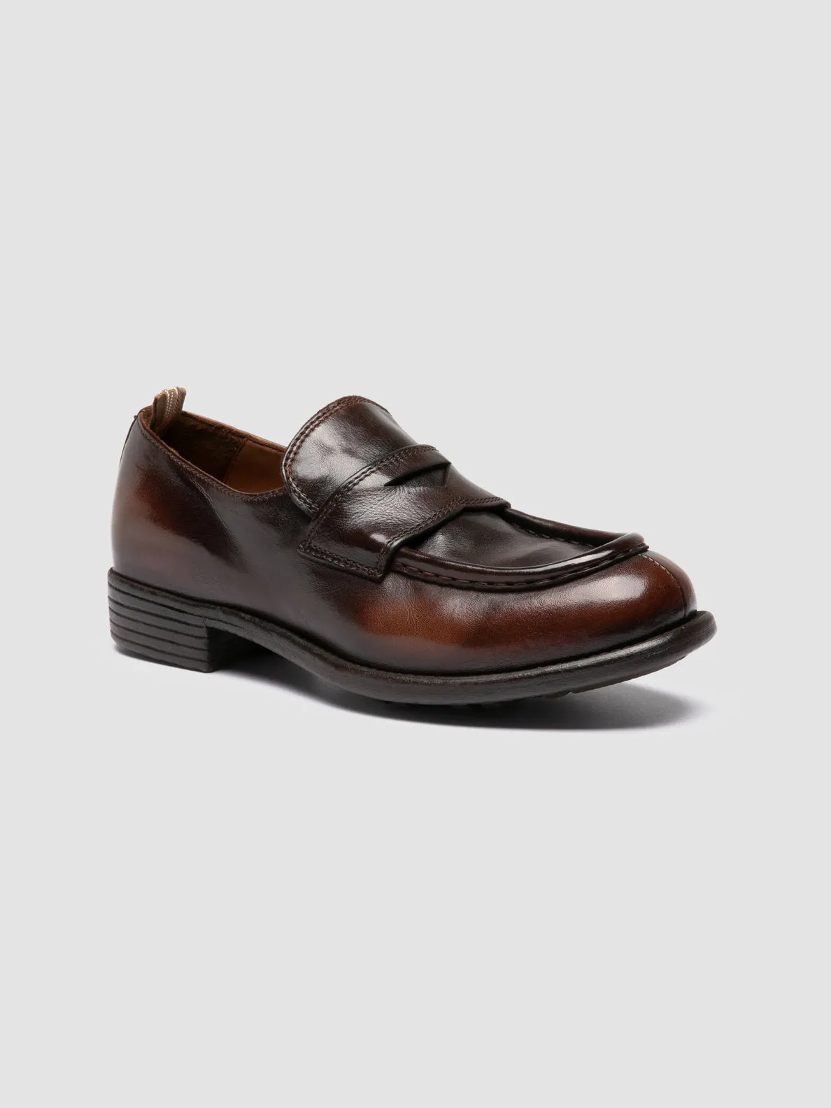 Step Ahead CALIXTE 020 - Brown Leather Penny Loafers