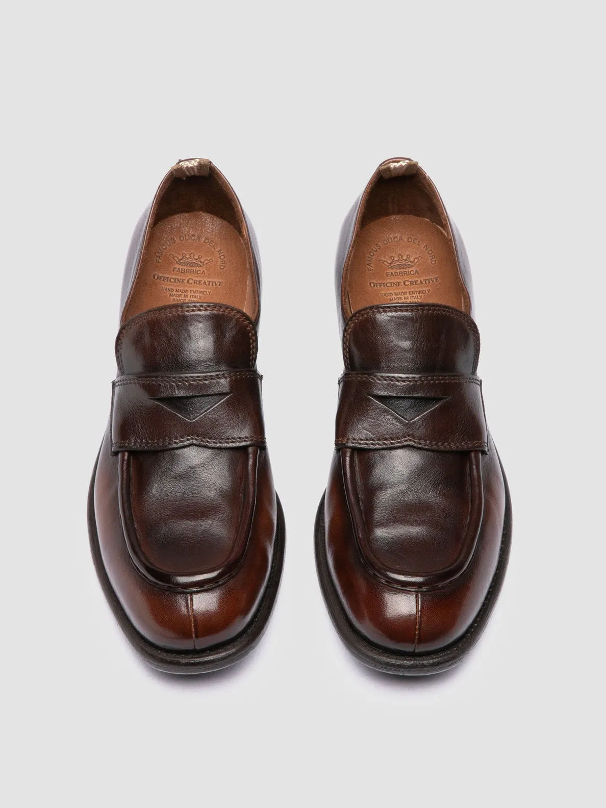 Story Glow CALIXTE 020 - Brown Leather Penny Loafers