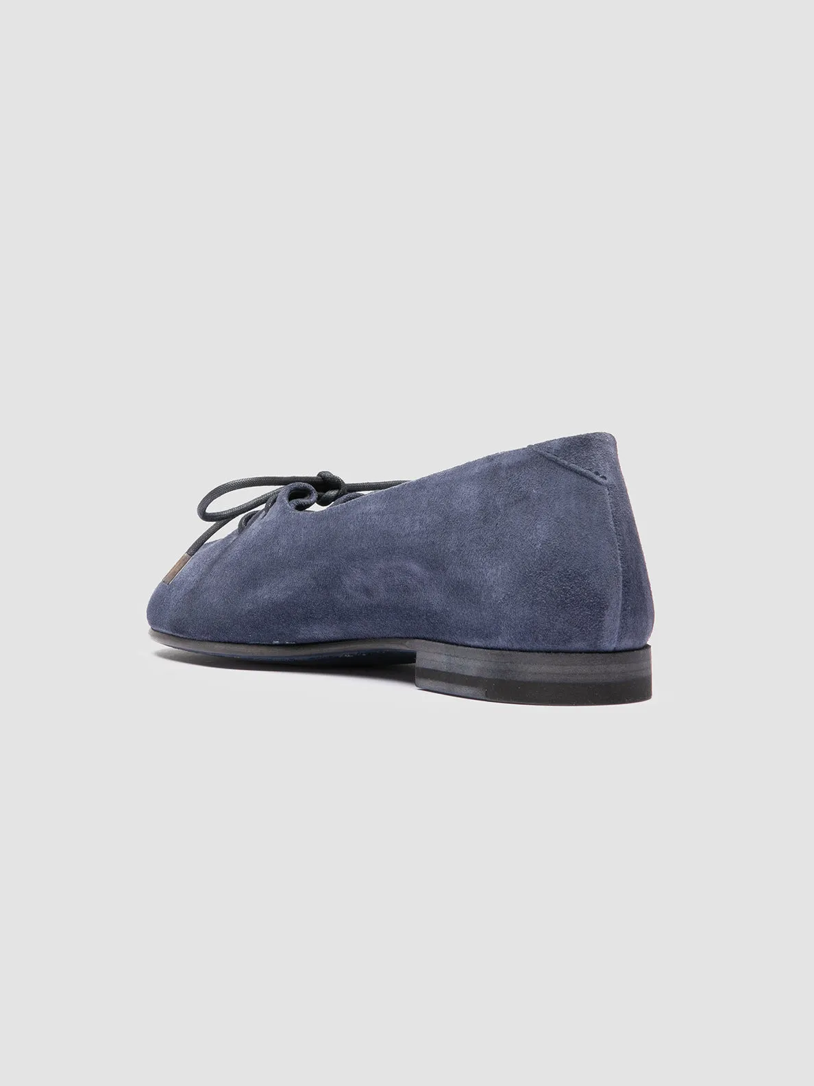 OLIVER 102 - Blue Suede Ballerina Shoes Mono Style
