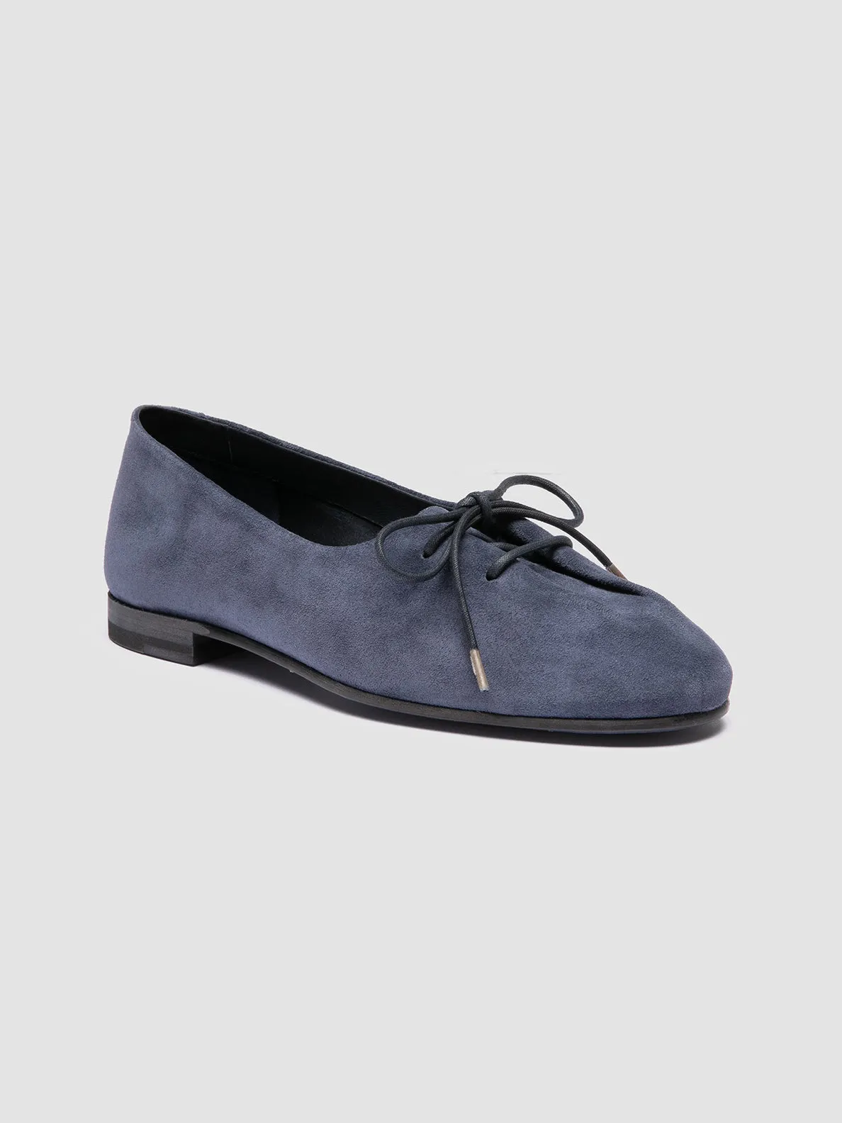 water proof Bright Gold OLIVER 102 - Blue Suede Ballerina Shoes