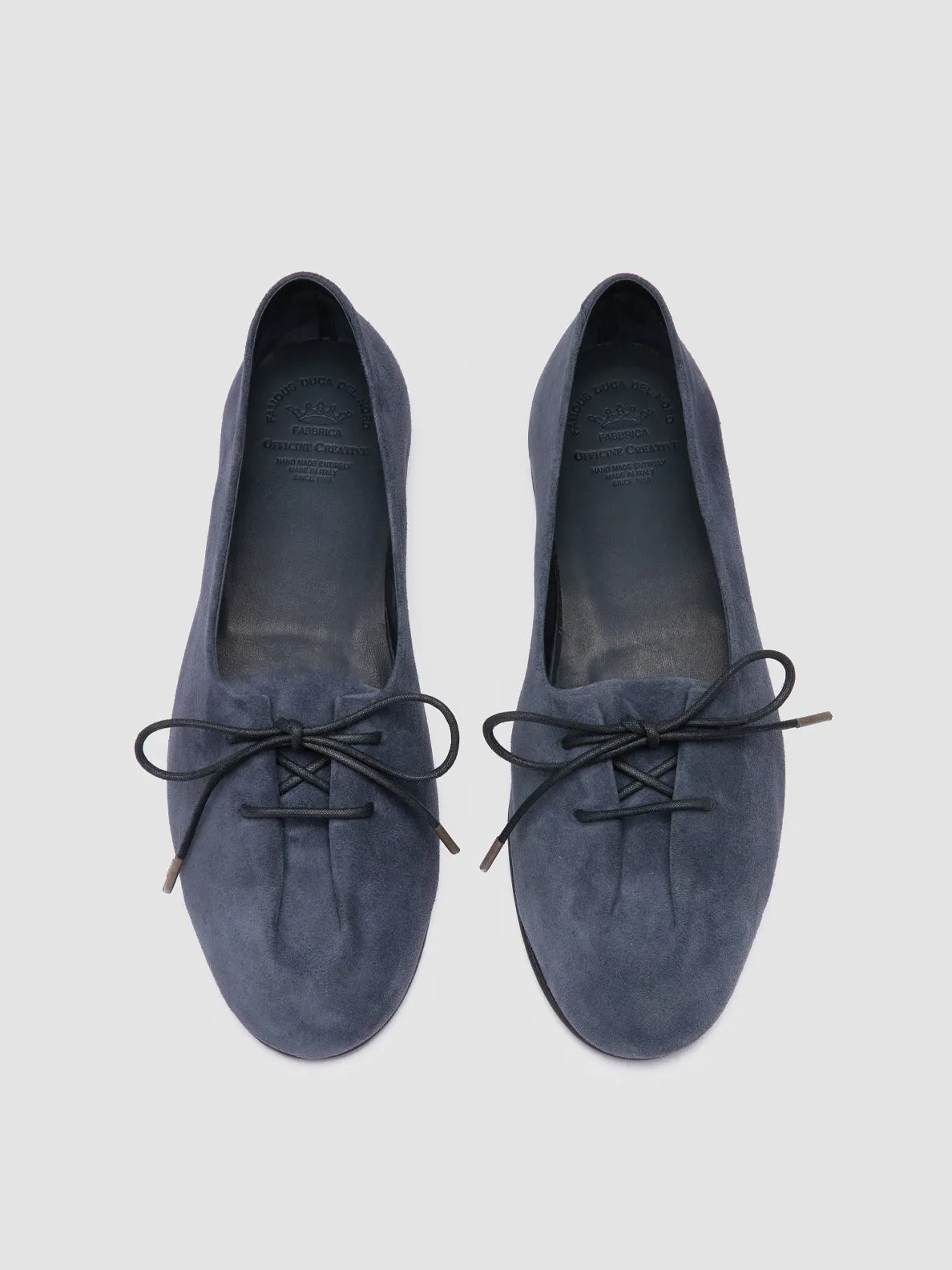 Comfort Grip OLIVER 102 - Blue Suede Ballerina Shoes