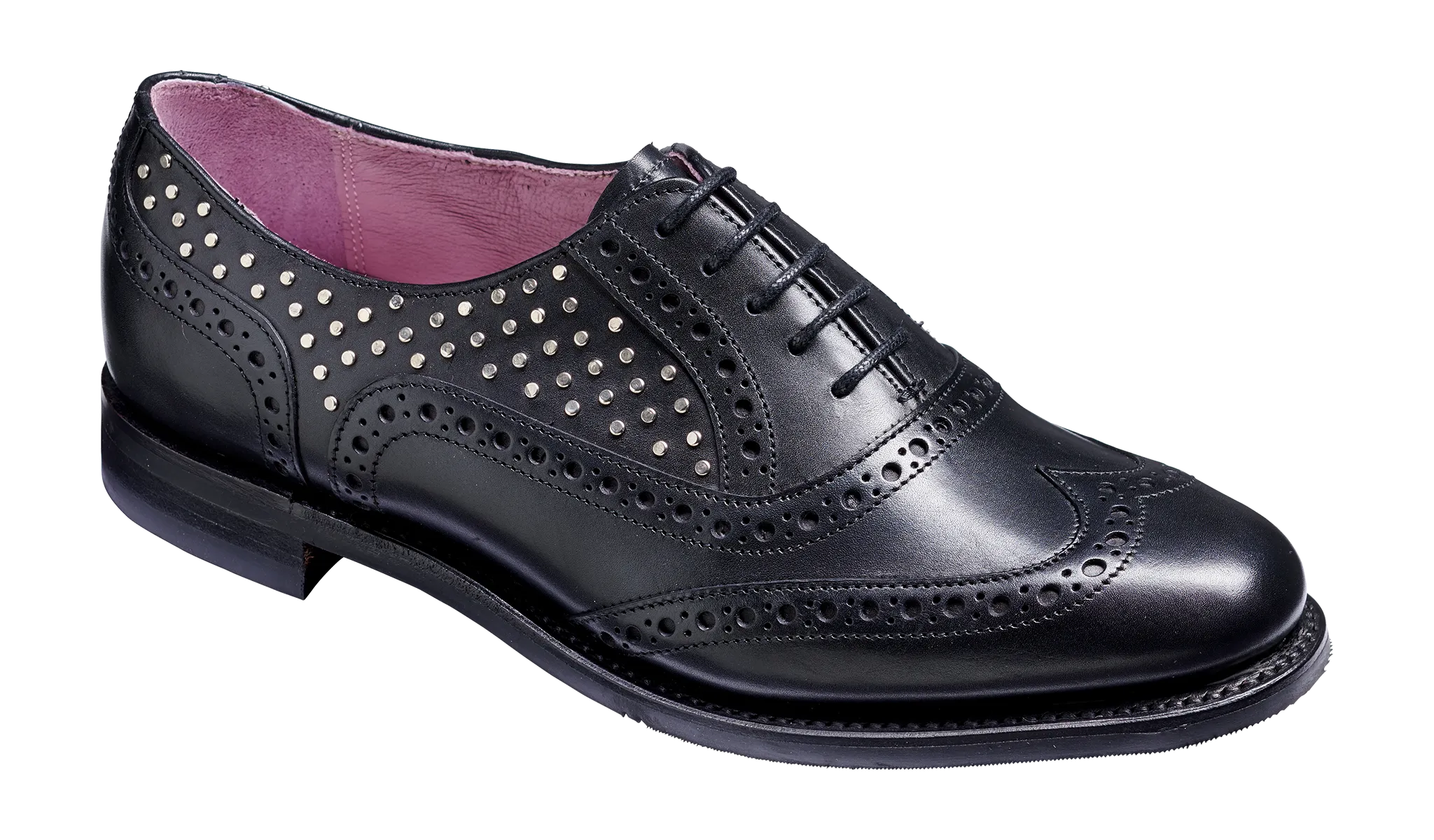 Elegant Look Work Ready Shoes Freya - Black Calf / Studs