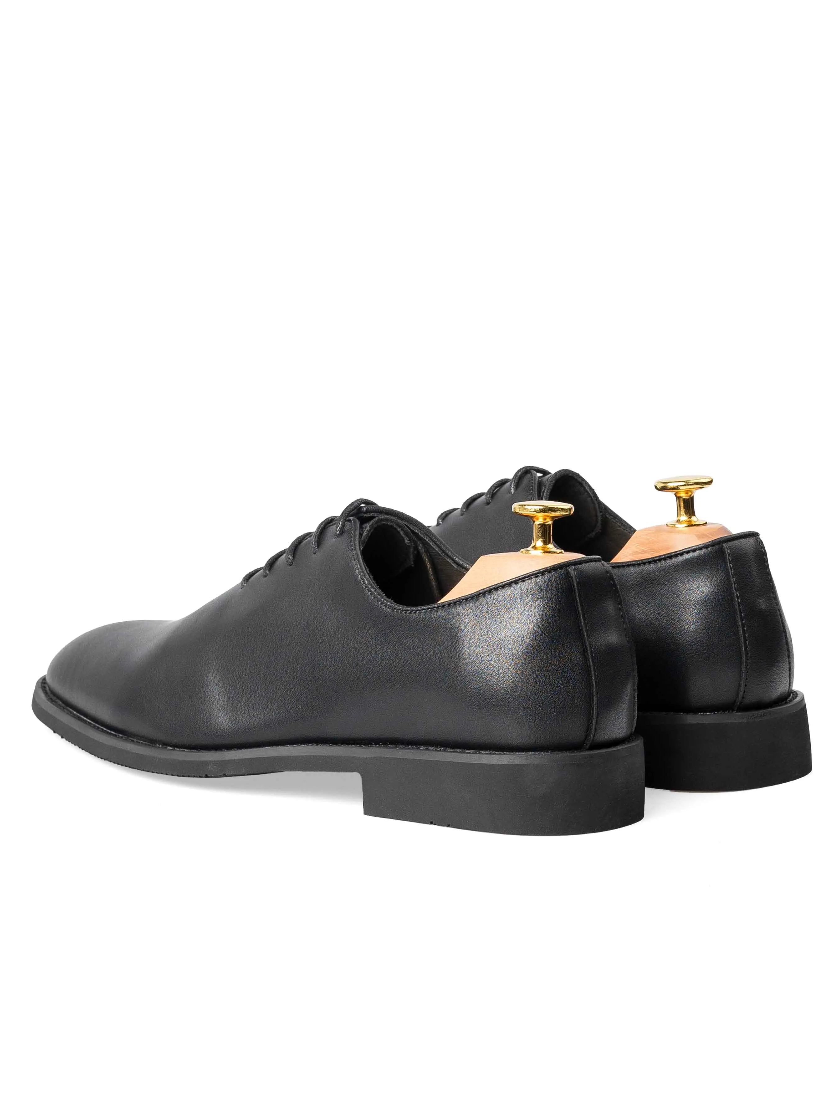 Wholecut Oxford - Black Lace up (Flexi-Sole) Leather Casual
