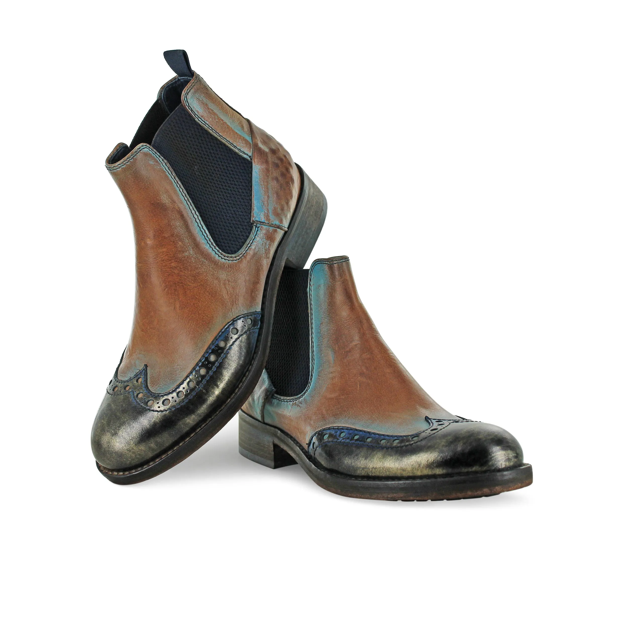 High Quality 6541- Brown Antique Finish With Turquoise Edges