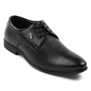 Relaxed Fit Fortune Black Formal Lacing Derby Shoes For Men HOL-130E By Liberty