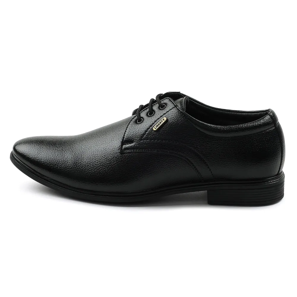 Elegant Outfit Durable Workday Wear Fortune Black Formal Lacing Derby Shoes For Men HOL-130E By Liberty