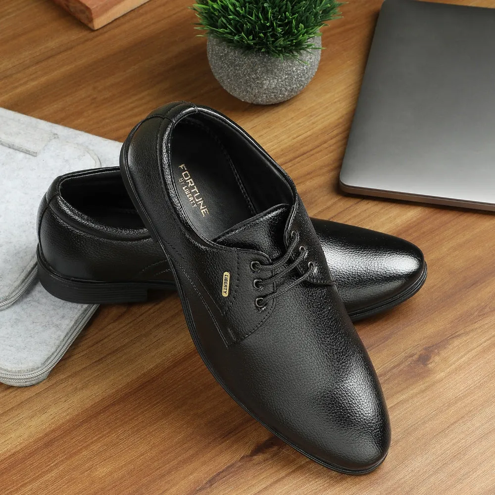 Long Day Fortune Black Formal Lacing Derby Shoes For Men HOL-130E By Liberty