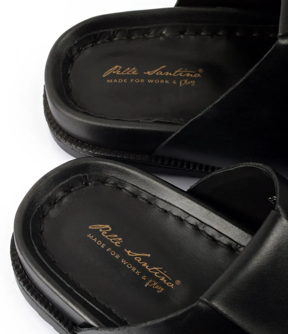 Torino Leather Slippers - Black Full Hide