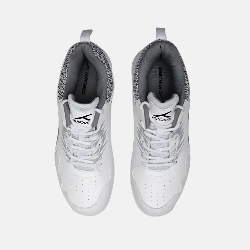 Hundred CourtFuse Men's Tennis Shoes -White/Light Grey/Black Adaptive Fit