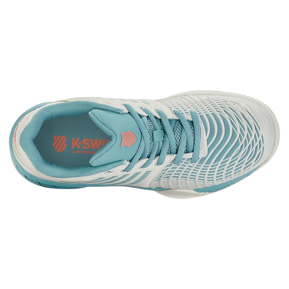 Comfort Cushion K-Swiss Express Light 3 HB Tennis Shoes (Ladies) - Blanc/Nile Blue/Desert Flower