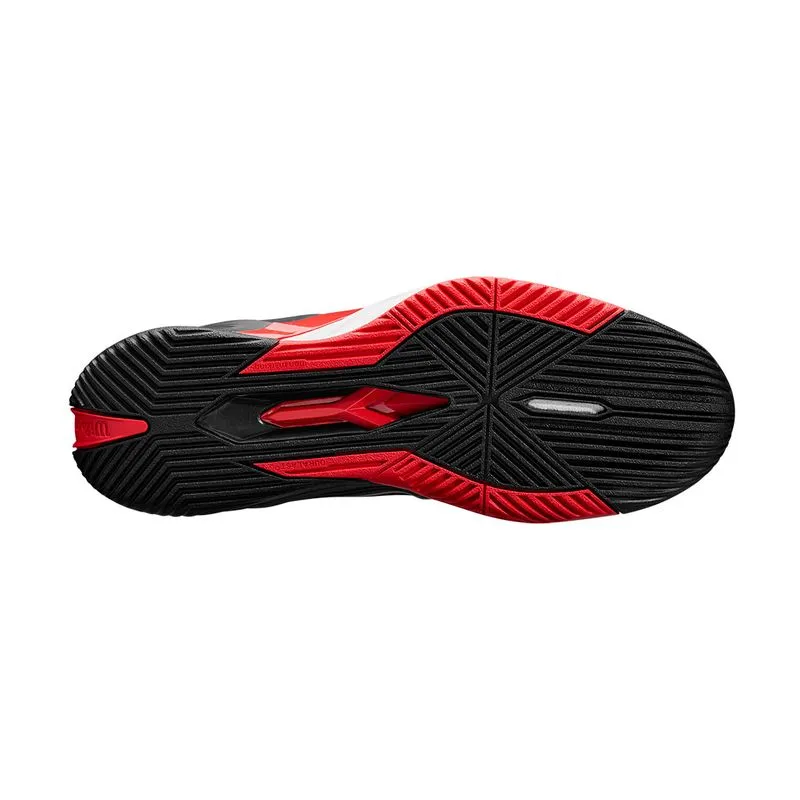 Wilson Men's Rush Pro 4.5 Tennis Shoes Black Infrared Eva Midsole Mesh Upper