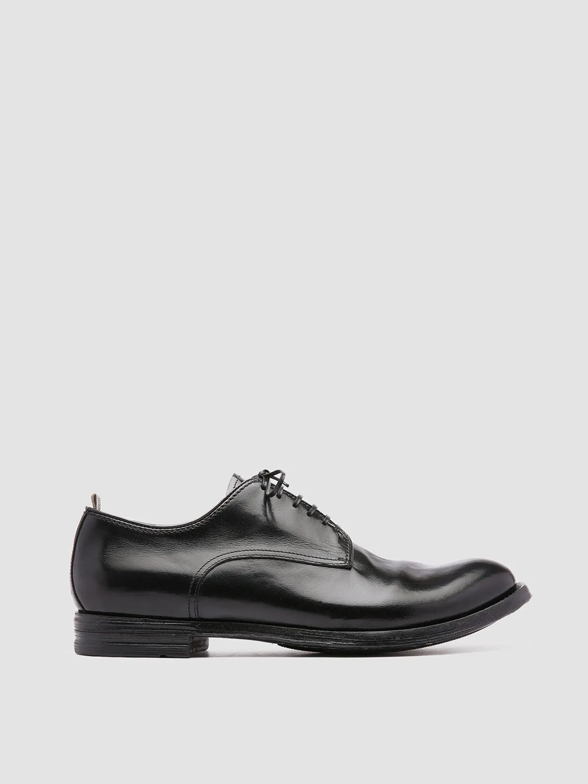 ANATOMIA 012 - Black Leather Derby Shoes Minimal Design